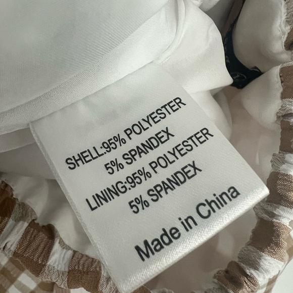 Women's Gingham Balloon Midi Skirt - Beige - Picture 9 of 10